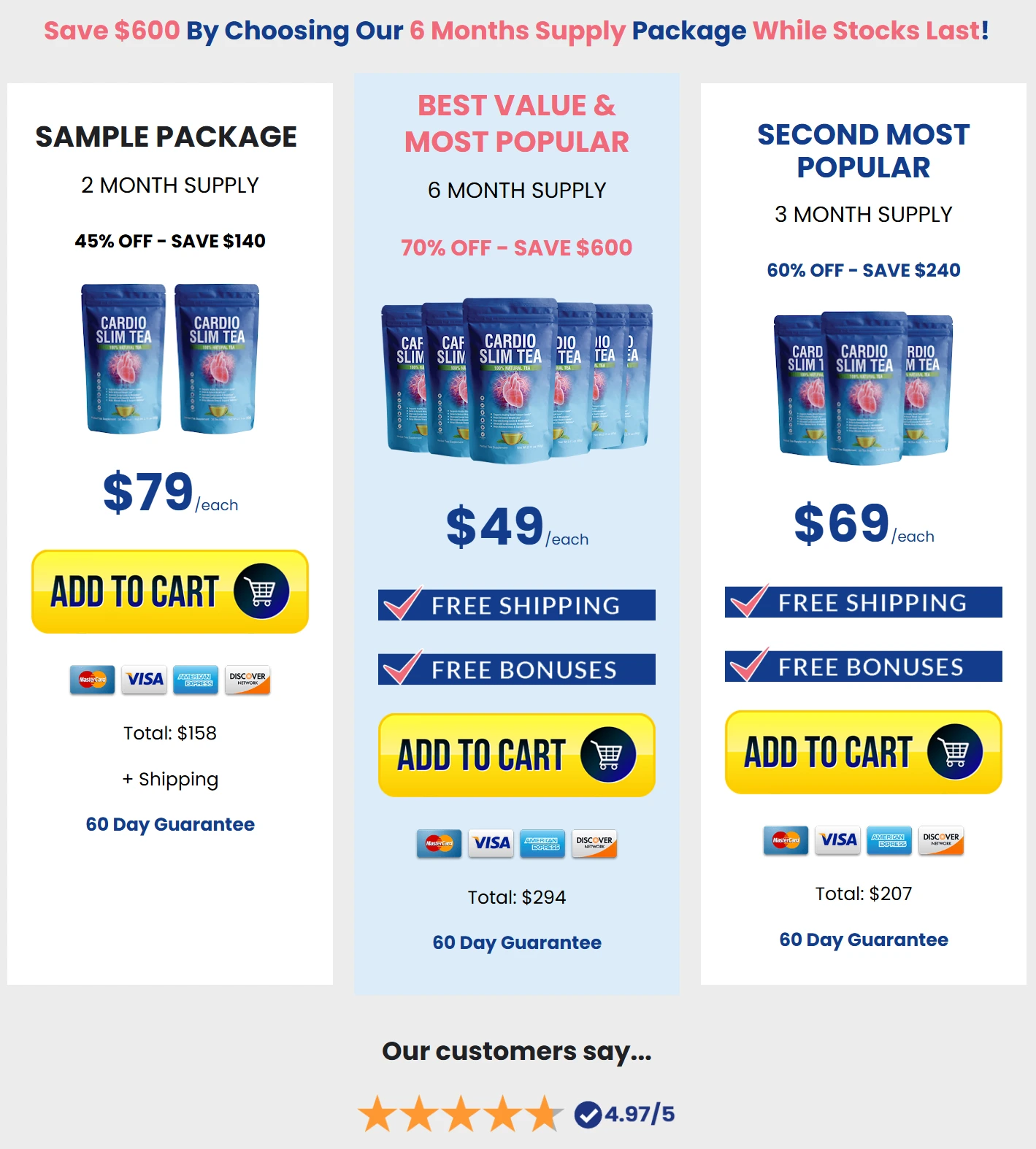 cardio slim tea price