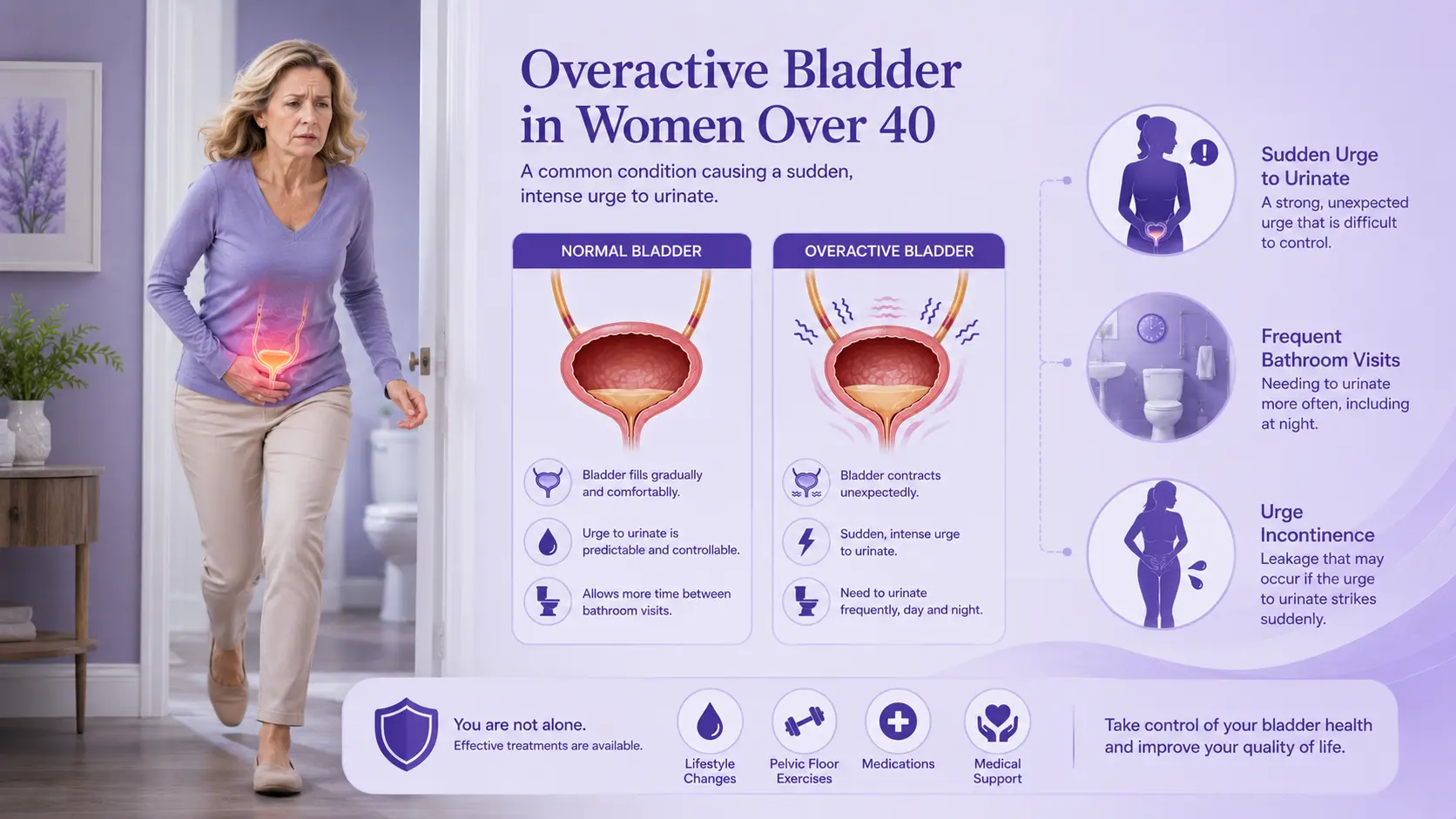 Overactive bladder and urinary urgency in women over 40