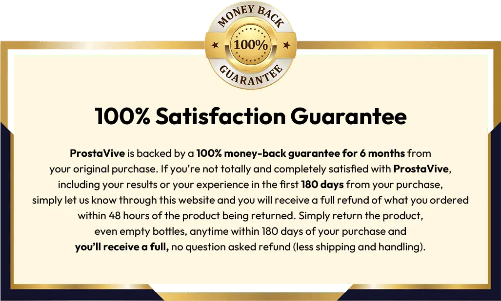 ProstaVive Money Back Guarantee
