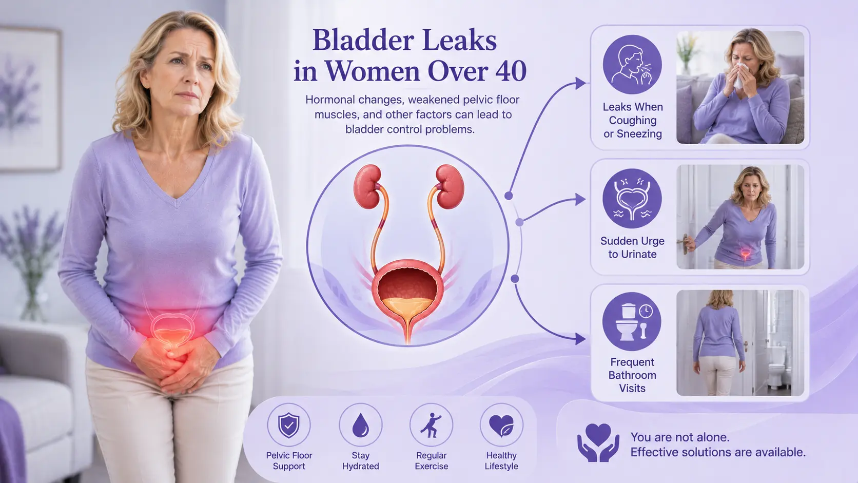What are bladder leaks? What are bladder leaks and urinary incontinence in women over 40?